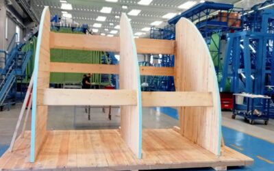 Struttura in legno su misura per un componente aeronautico